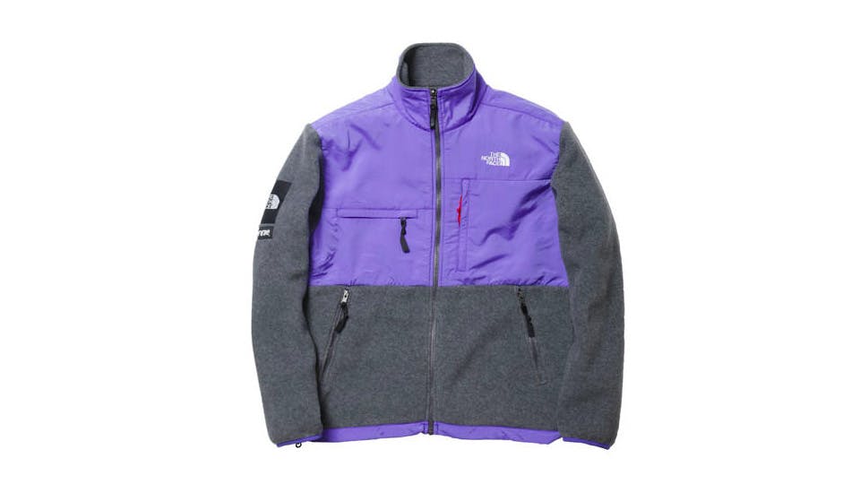 north face supreme jacket purple